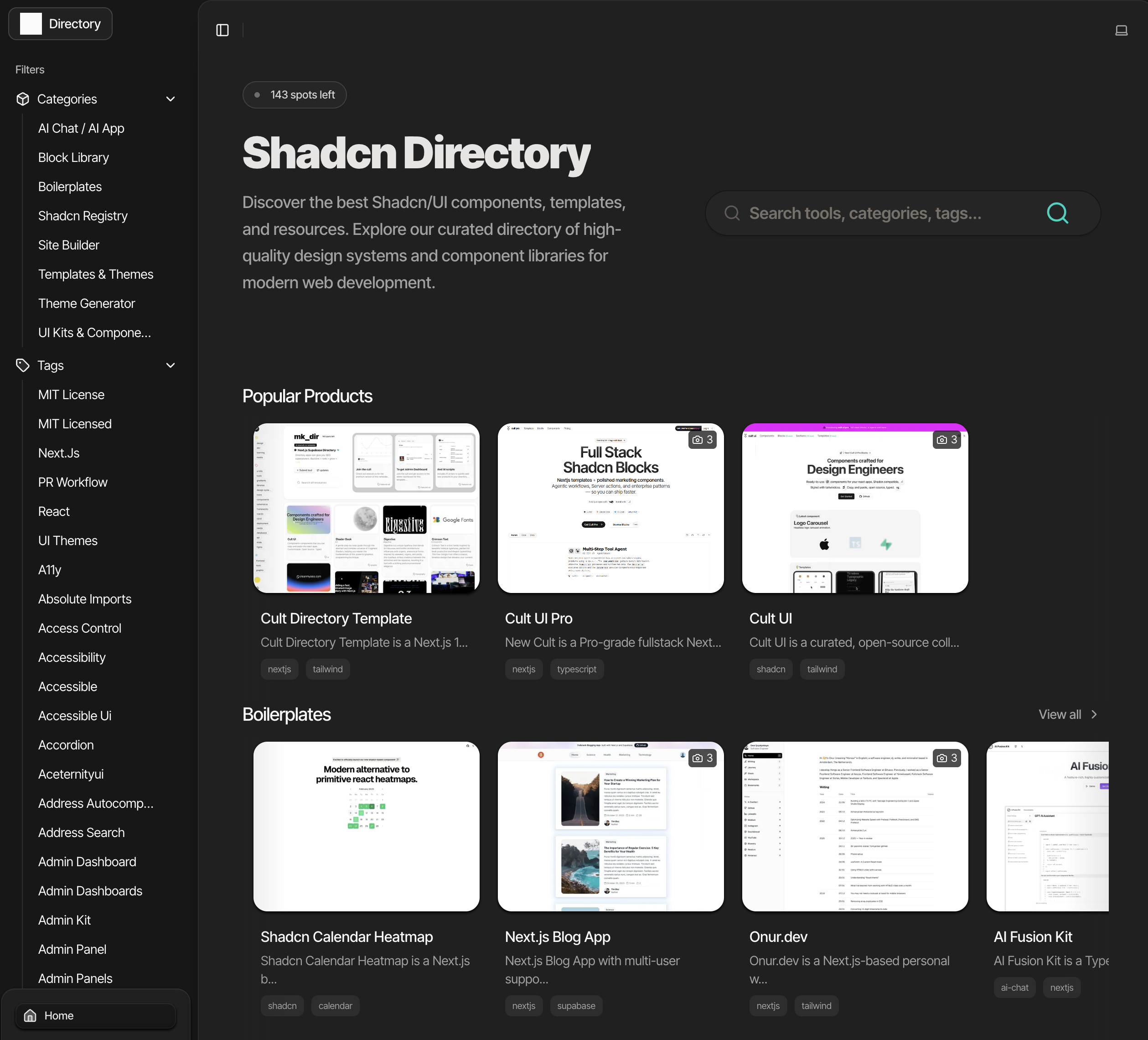 Média Répertoire Shadcn - Composants, modèles et ressources 1