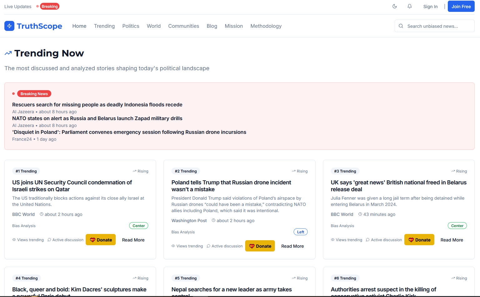 TruthScope - Piattaforma di analisi delle notizie e prospettiva politica imparziali media 6