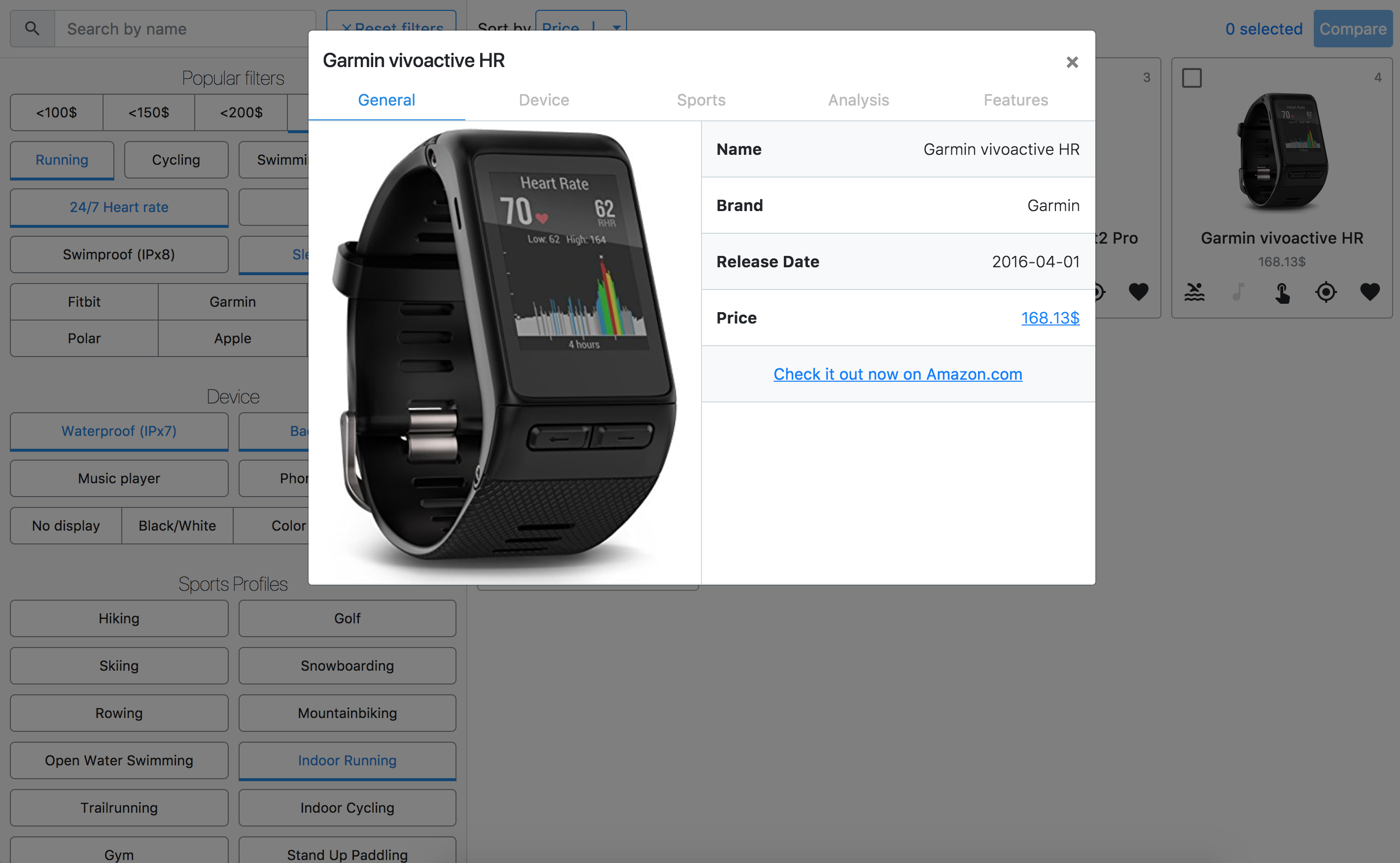 The Fitness Tracker Database gallery image