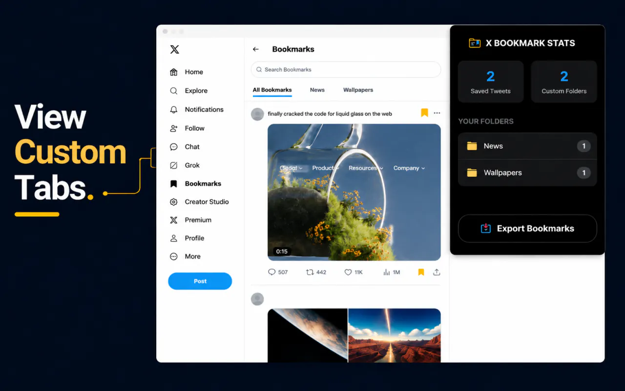 Bookmark Organizer for Twitter & X gallery image