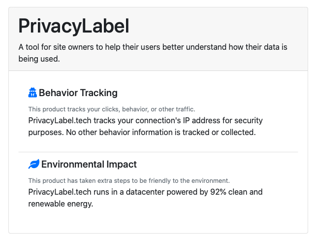 PrivacyLabel gallery image