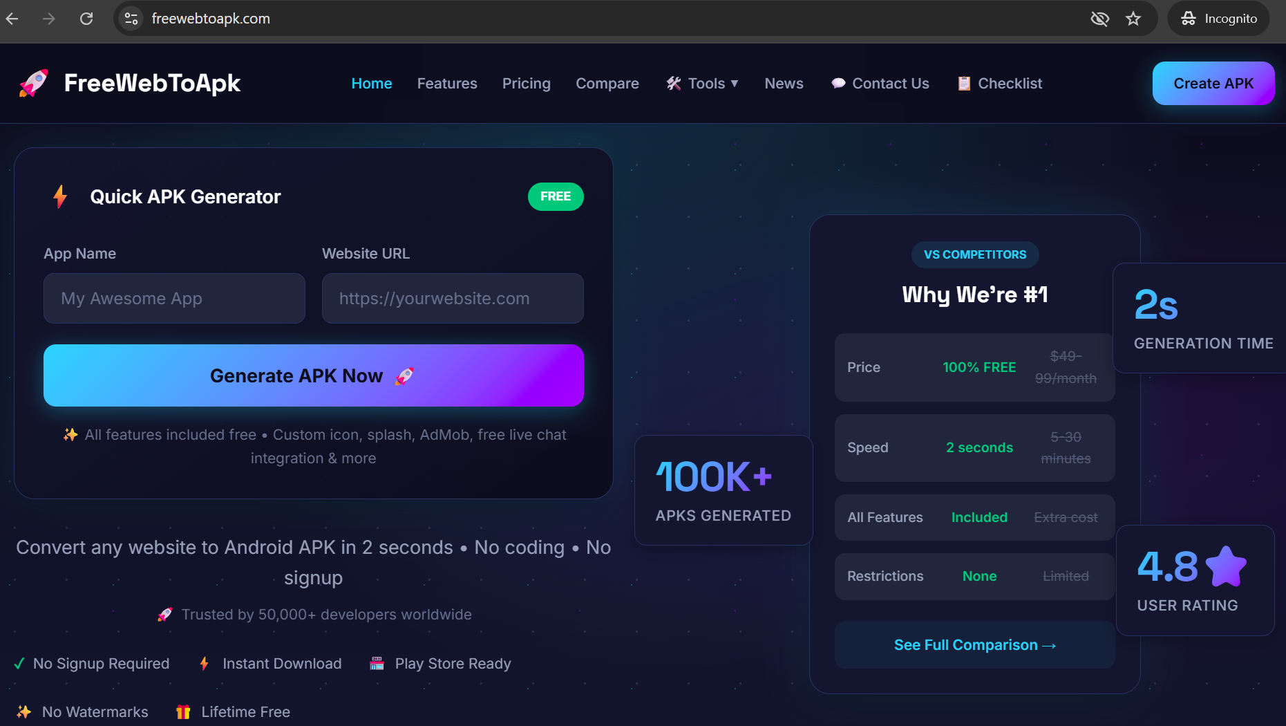 FreeWebToApk gallery image