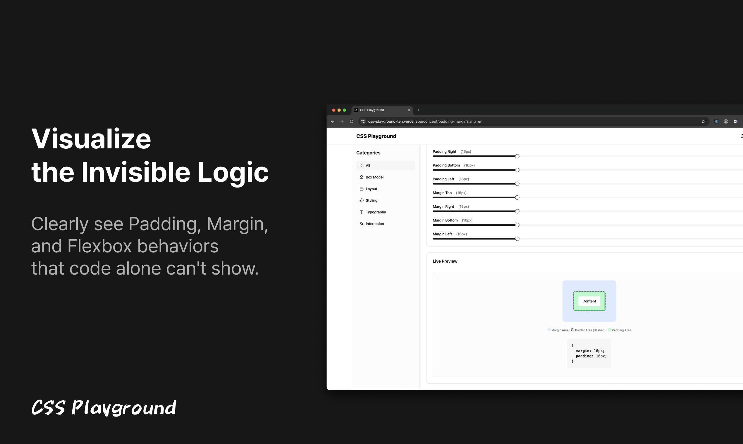 CSS Playground - Screenshot 2 showing product features and functionality