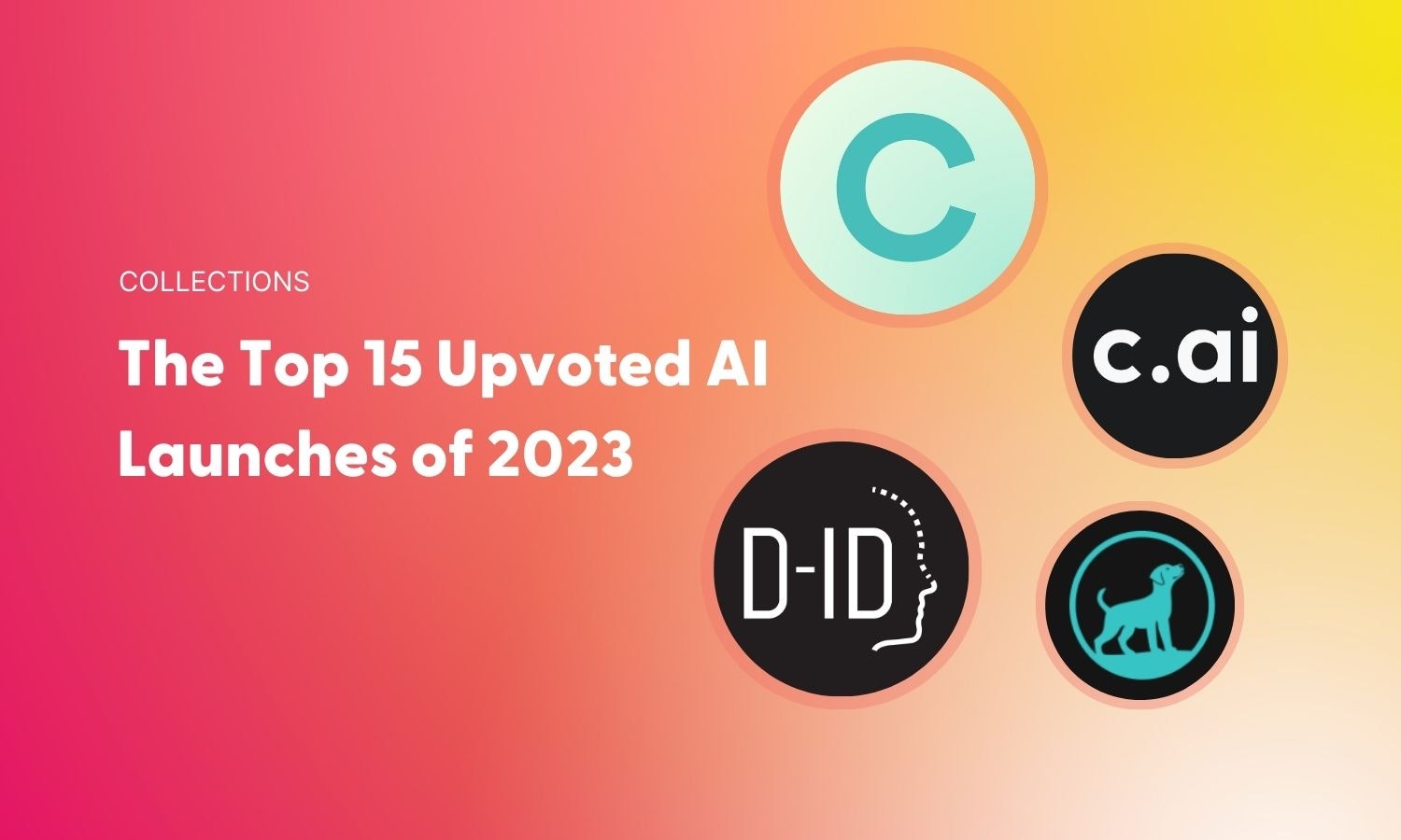 The top 15 AI products from 2023 header image