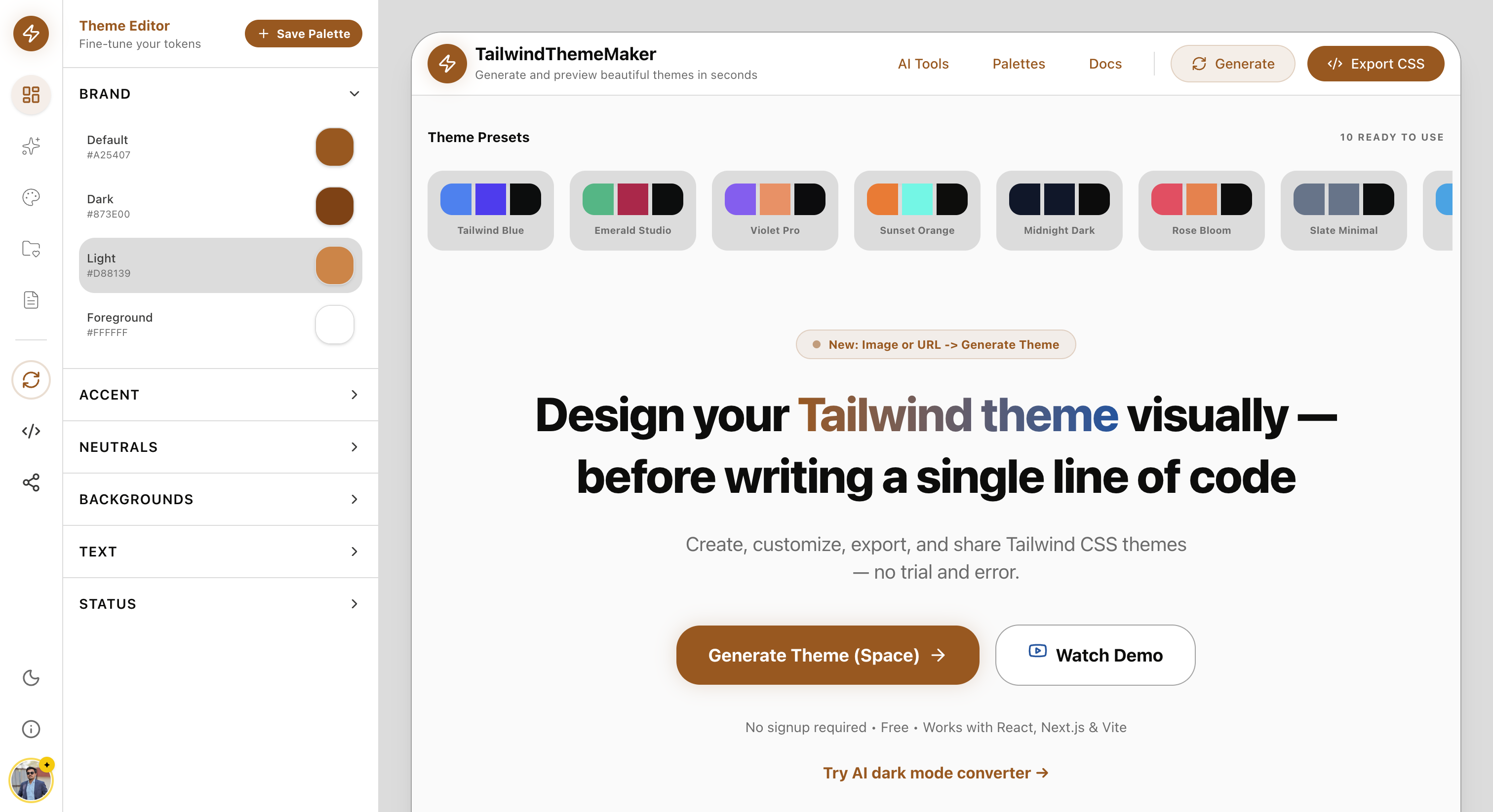 TailwindThemeMaker gallery image