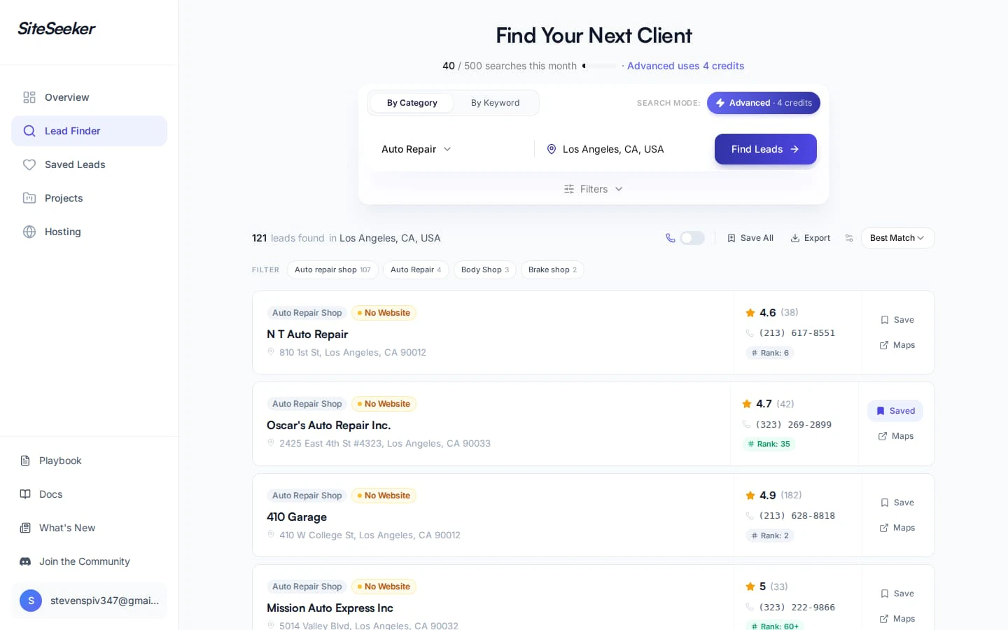 SiteSeeker screenshot 1