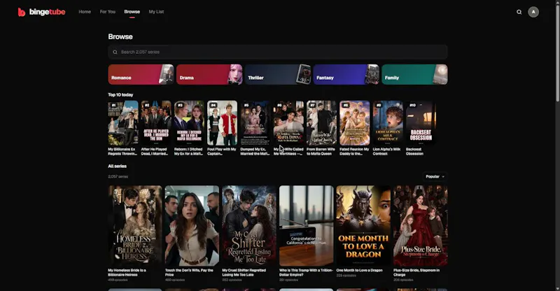 BingeTube screenshot 2