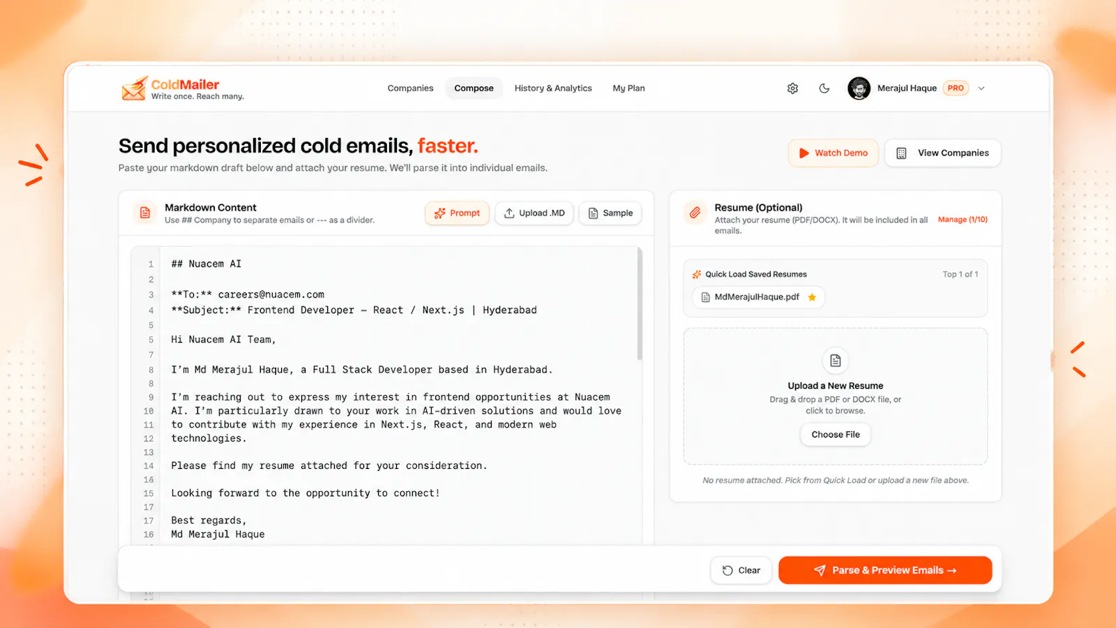 Cold Mailer screenshot 3