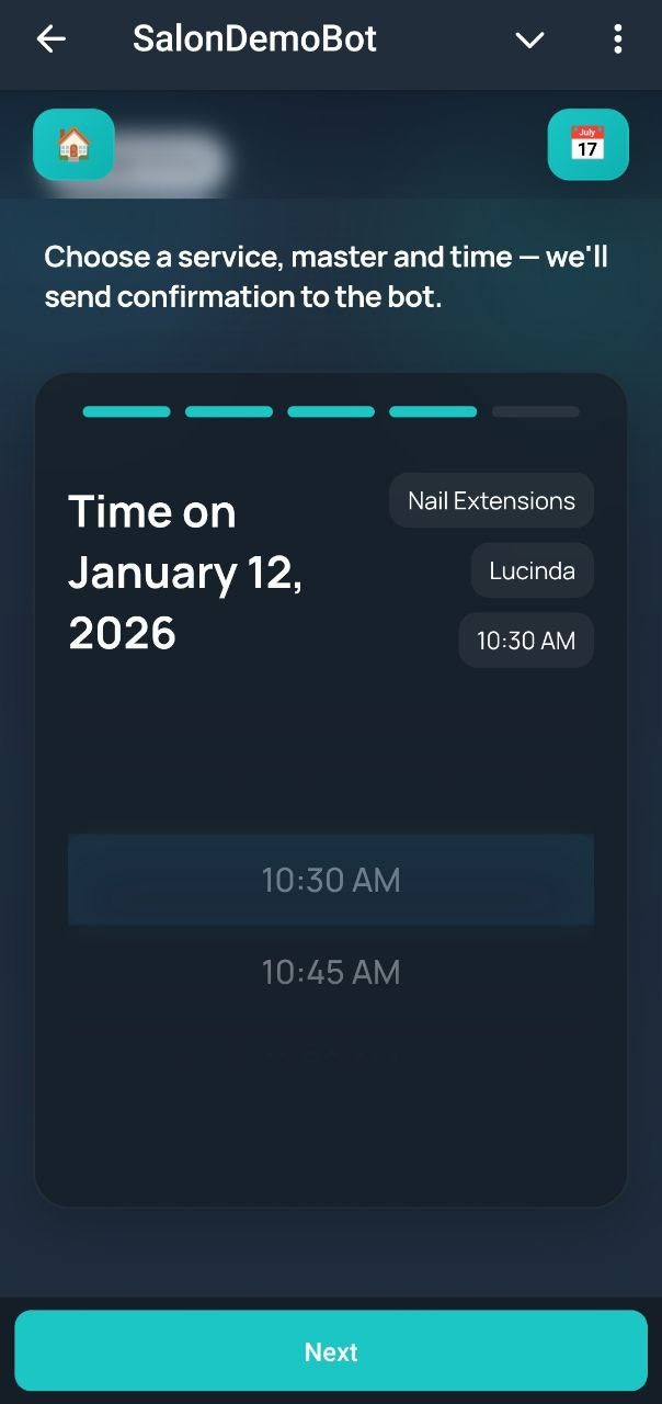 SalonBot — Telegram Booking System - Screenshot 5 showing product features and functionality
