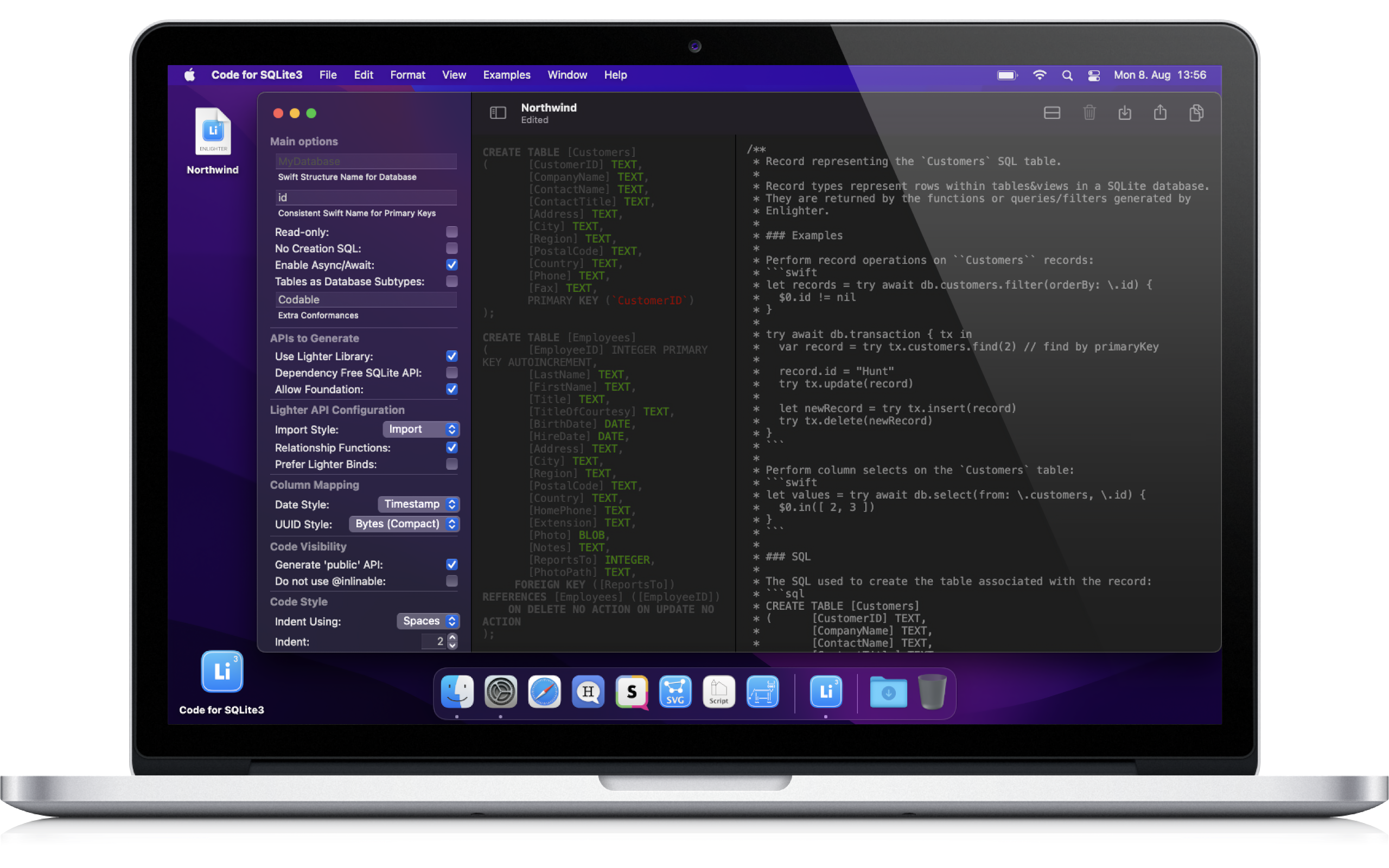 sqlite3のコード - SQLite3データベースのSwift APIを生成しますメディア2
