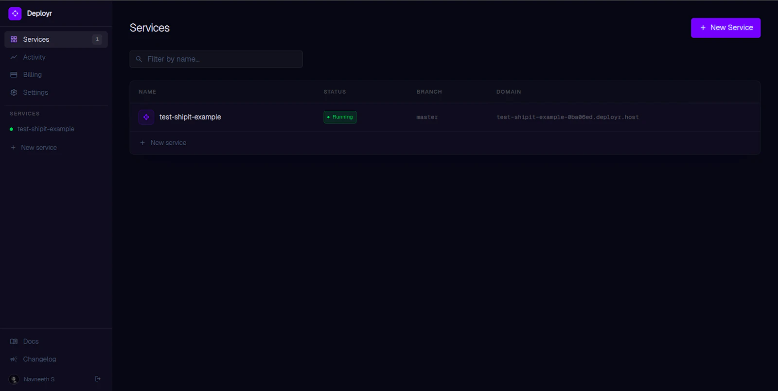 Deployr screenshot 2
