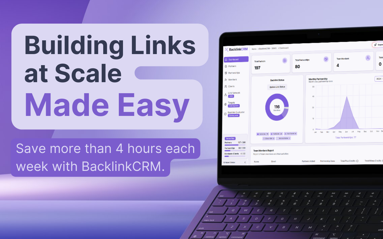 Backlink Crm - Main product screenshot demonstrating key features and user interface