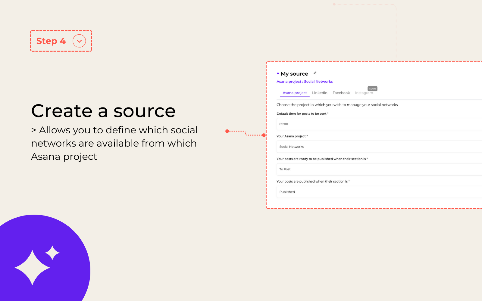 Média Socian - Publier sur LinkedIn d'Asana 7