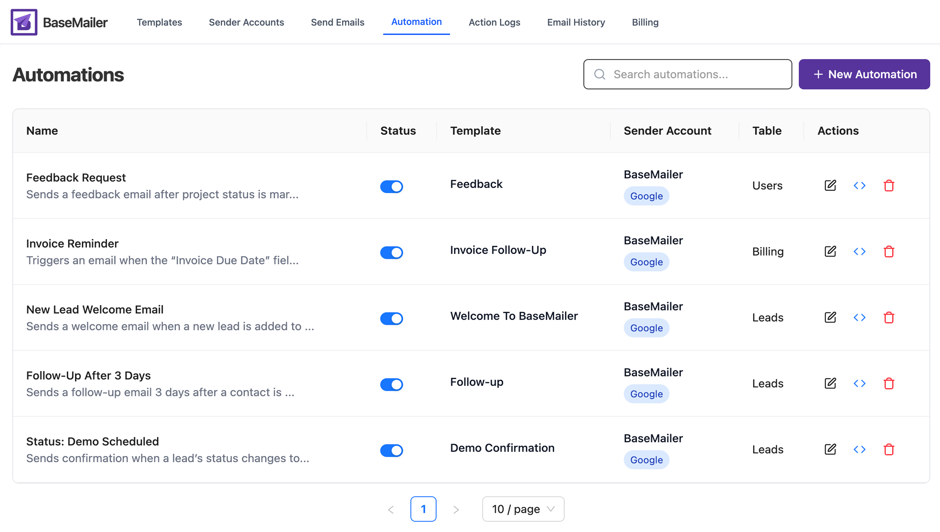 BaseMailer  - Screenshot 5 showing product features and functionality