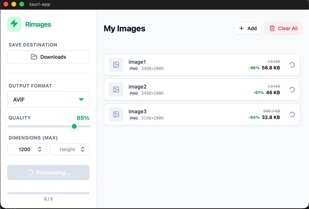 rimages - Main product screenshot demonstrating key features and user interface