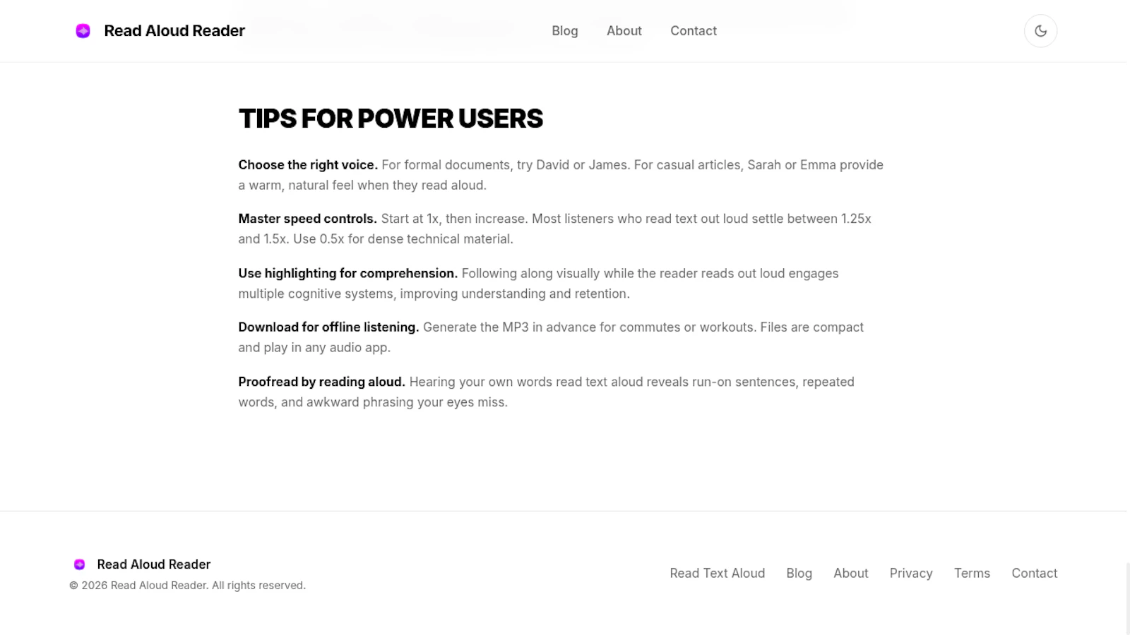 Read Aloud Reader screenshot 1