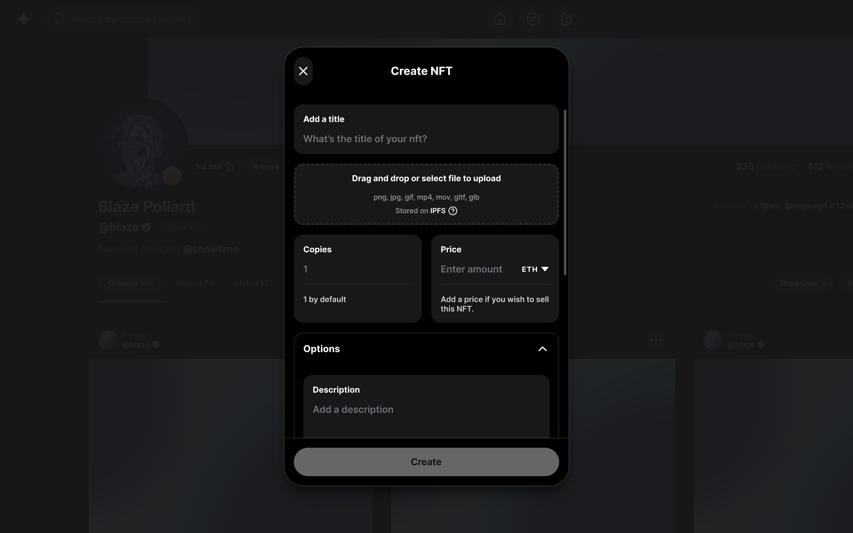 Showtime Gasless NFT Marketplace gallery image