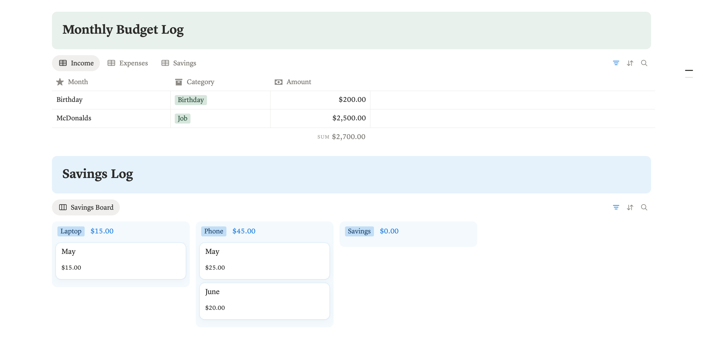 Monthly Student Budget Tracker gallery image