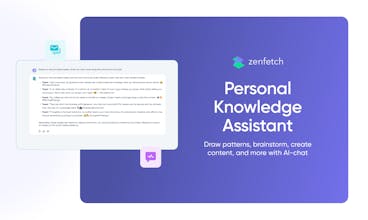 Screenshot of Zenfetch personal search engine and assistant for enhanced web experience