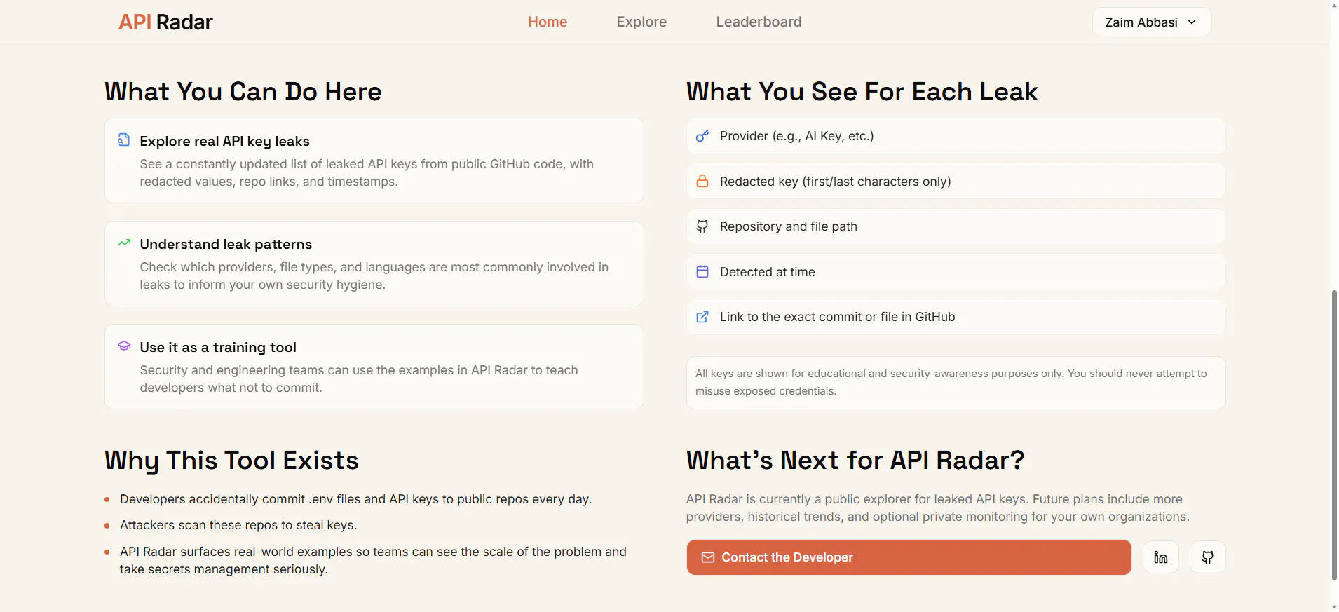 API Radar – Live Feed of Leaked API Keys: See your leaked API keys ...