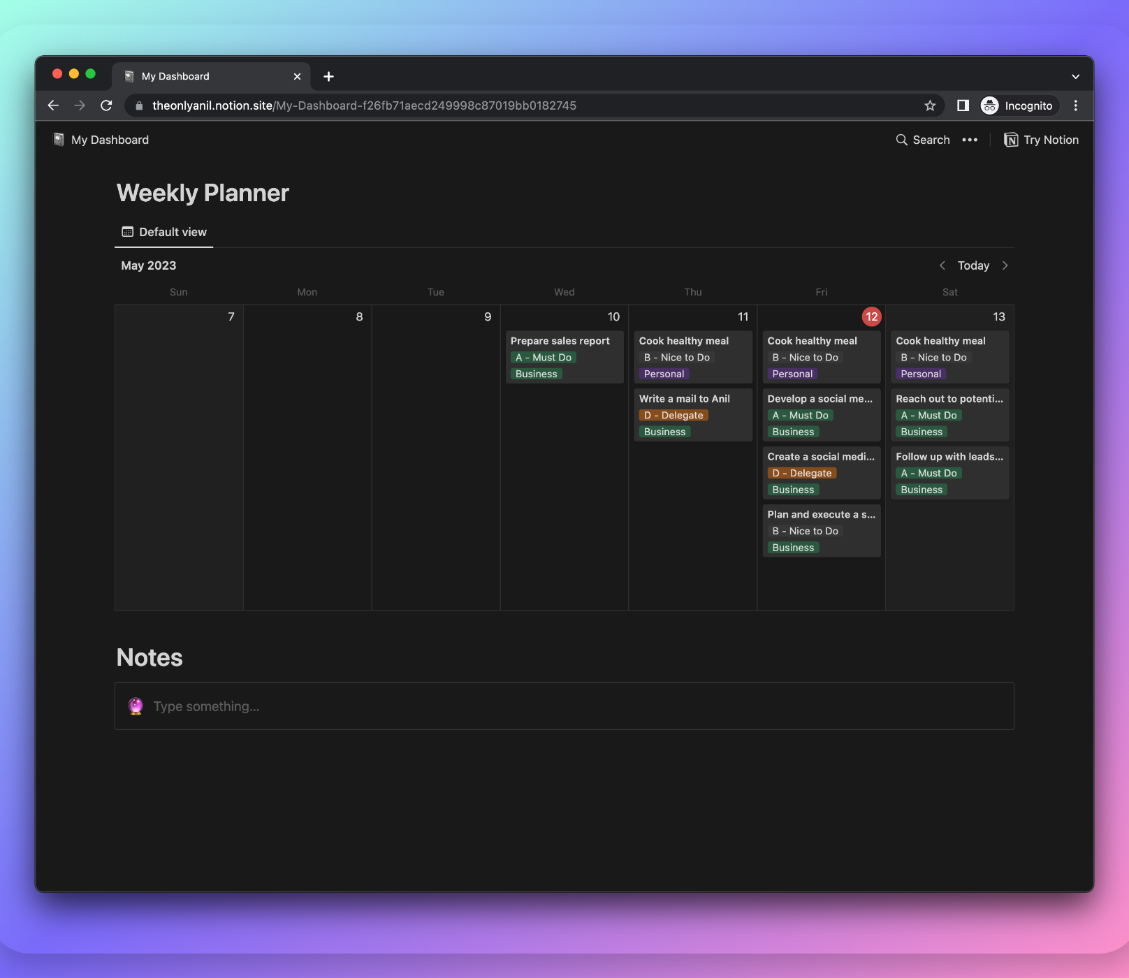Notion Bullet Journal - GTD media 2