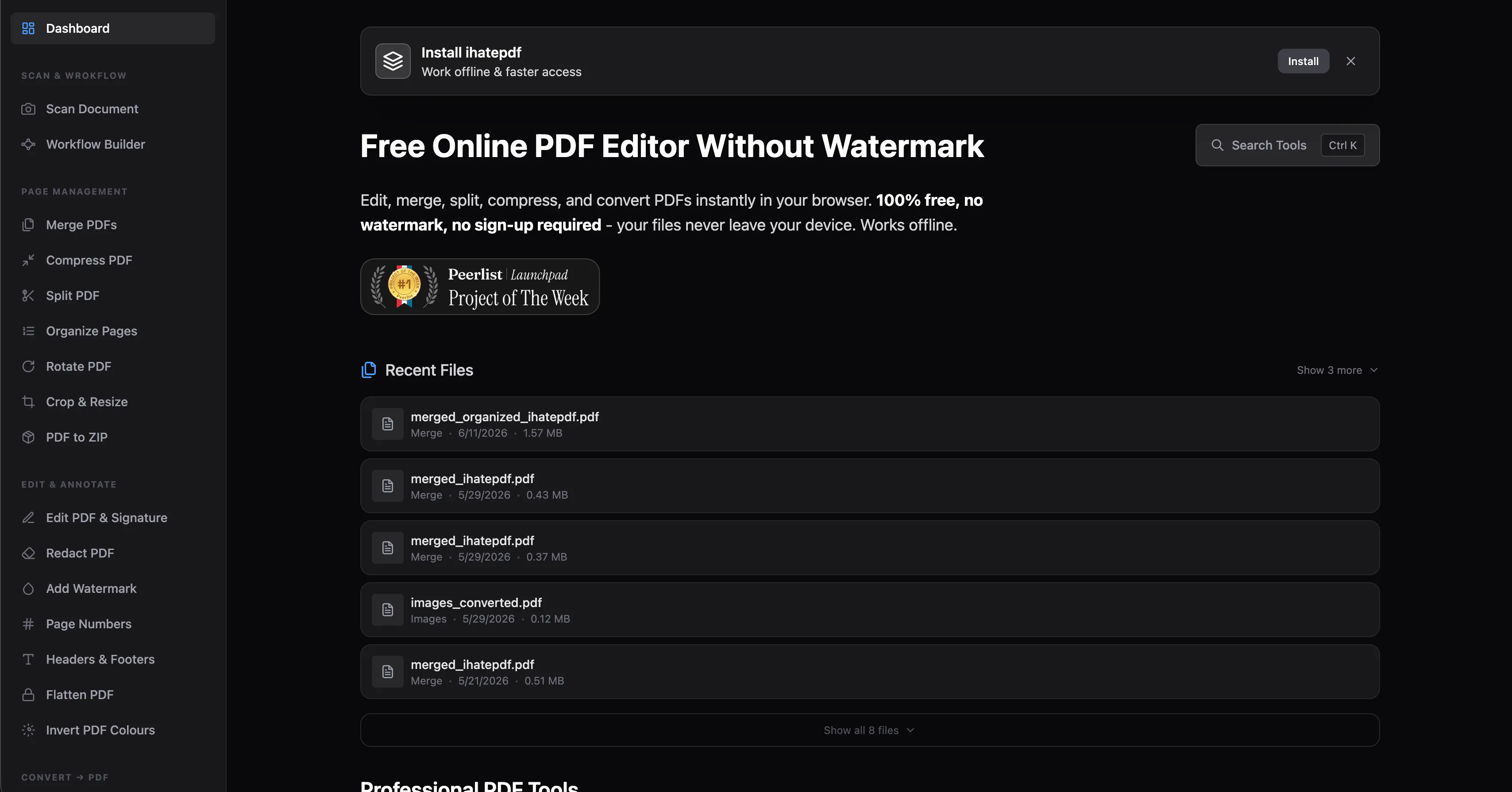 ihatepdf.cv: Privacy-First Workspace gallery image