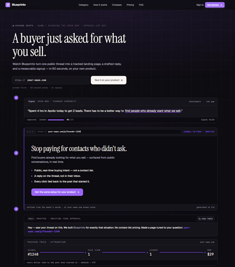 Blueprinto – Turn Demand Into Pipeline screenshot 1