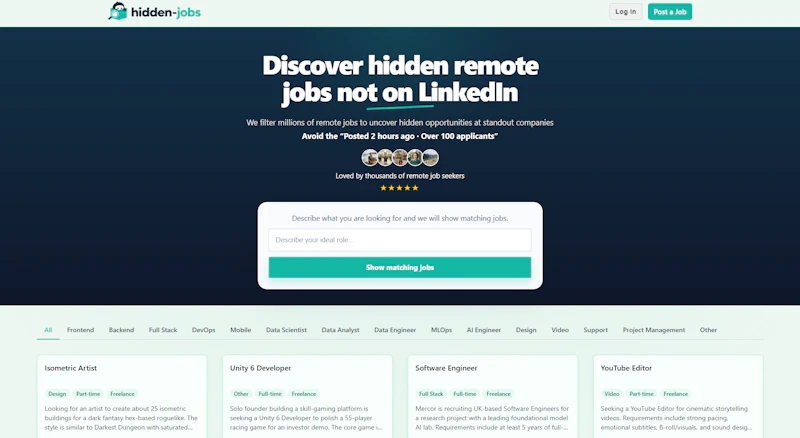 Hidden Jobs screenshot 1