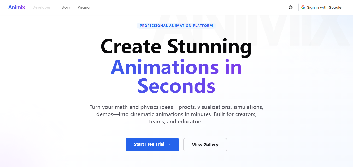 Animix - Main product screenshot demonstrating key features and user interface