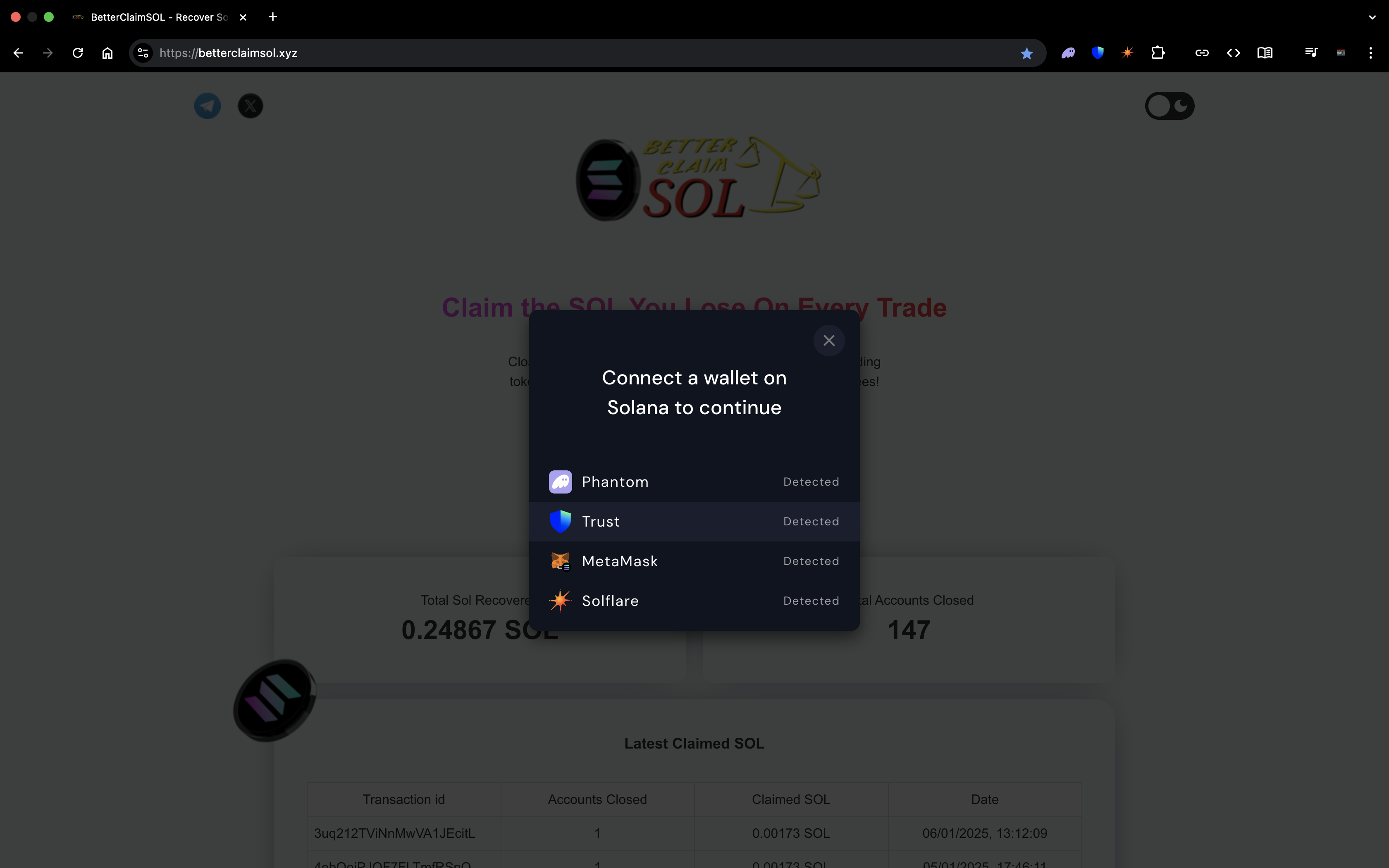 BetterClaimSOL gallery image