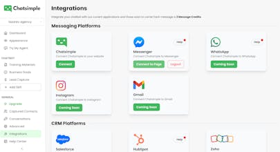 Capture d&rsquo;écran du tableau de bord de Chatsimple montrant les options de langue pour le support d&rsquo;un public mondial.