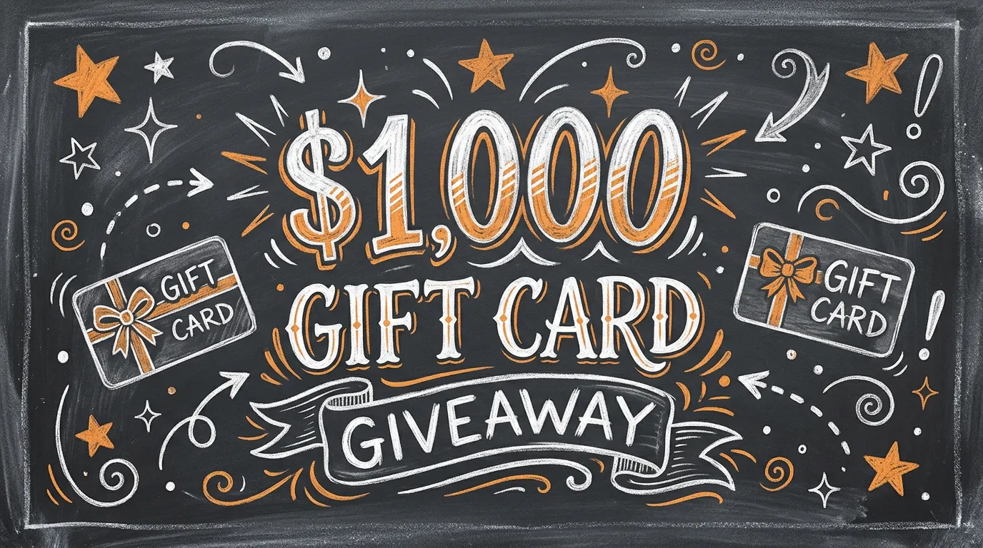 Win a $1,000 Gift Card: Free Giveaway