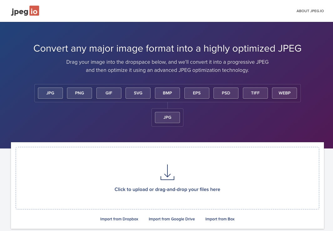 Jpeg.io Image Converter and Optimizer gallery image