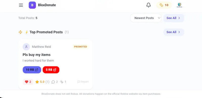 BloxDonate Official screenshot 2