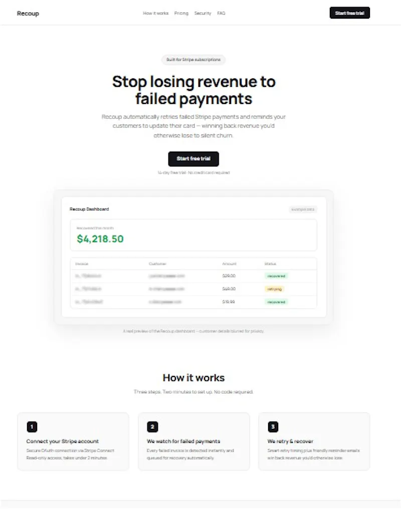 Recoup screenshot 1