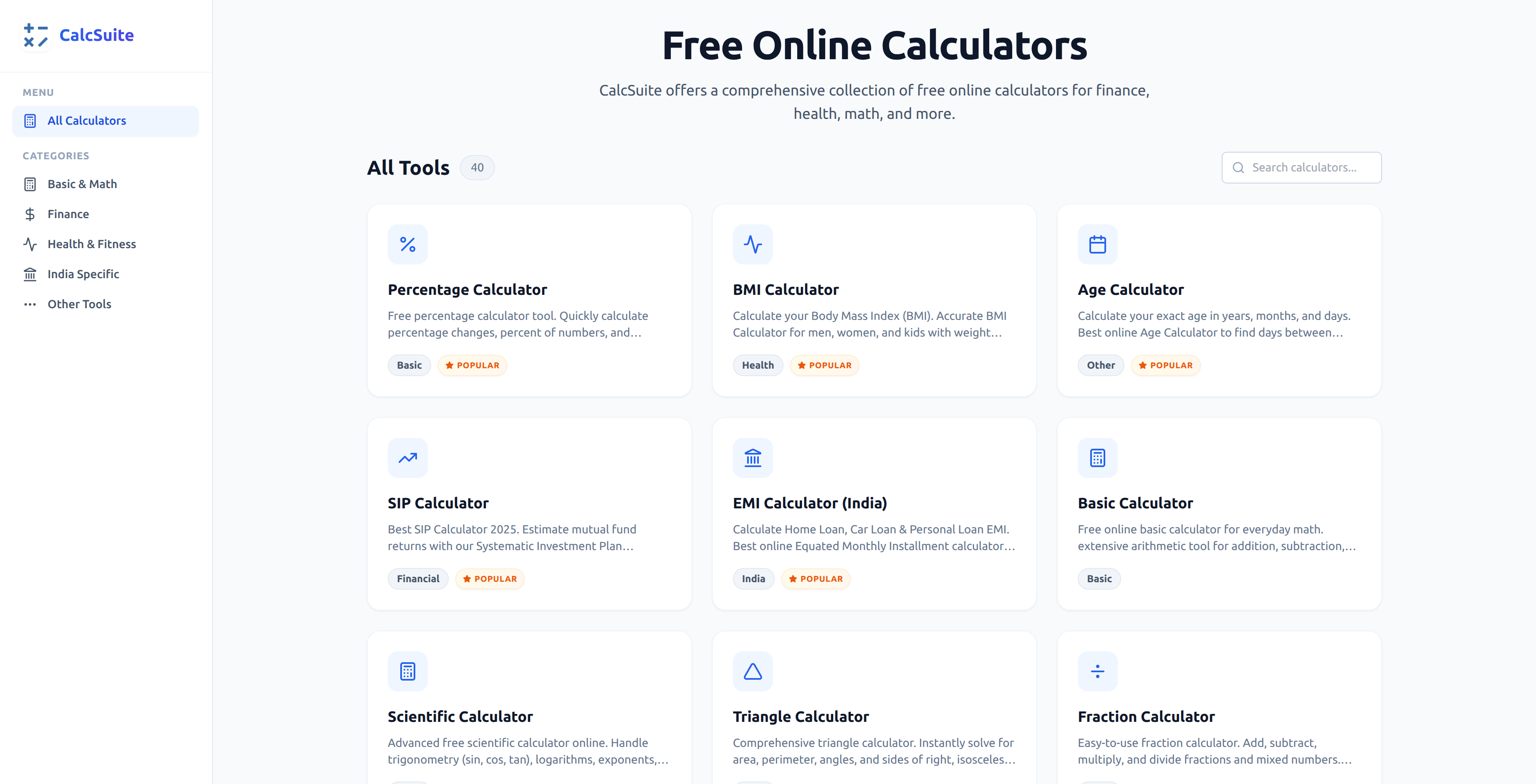 CalcSuite - Main product screenshot demonstrating key features and user interface