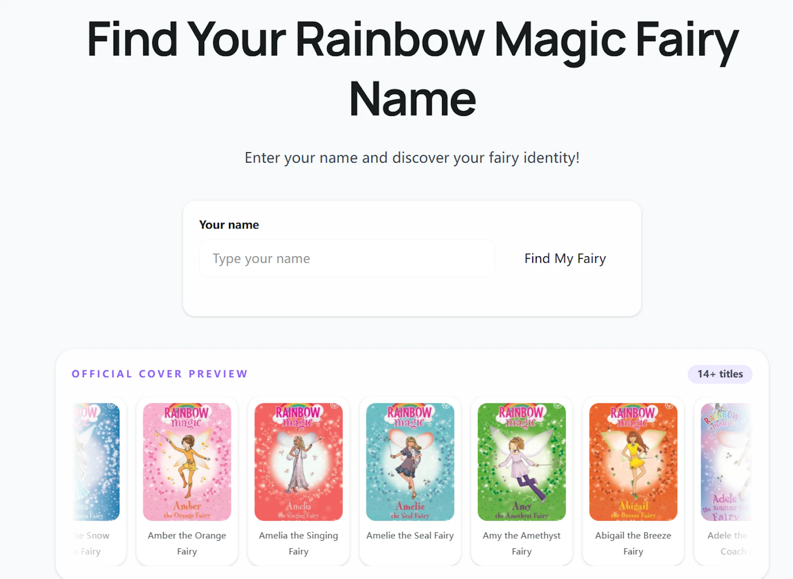 Rainbow Magic Fairy Name Finder screenshot 1