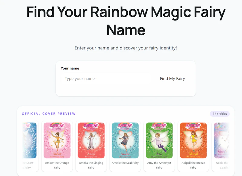 Rainbow Magic Fairy Name Finder screenshot 1