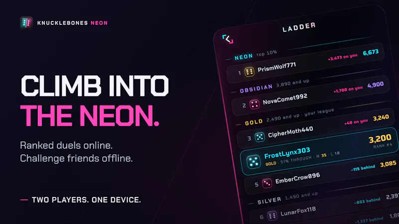 Knucklebones Neon screenshot 3