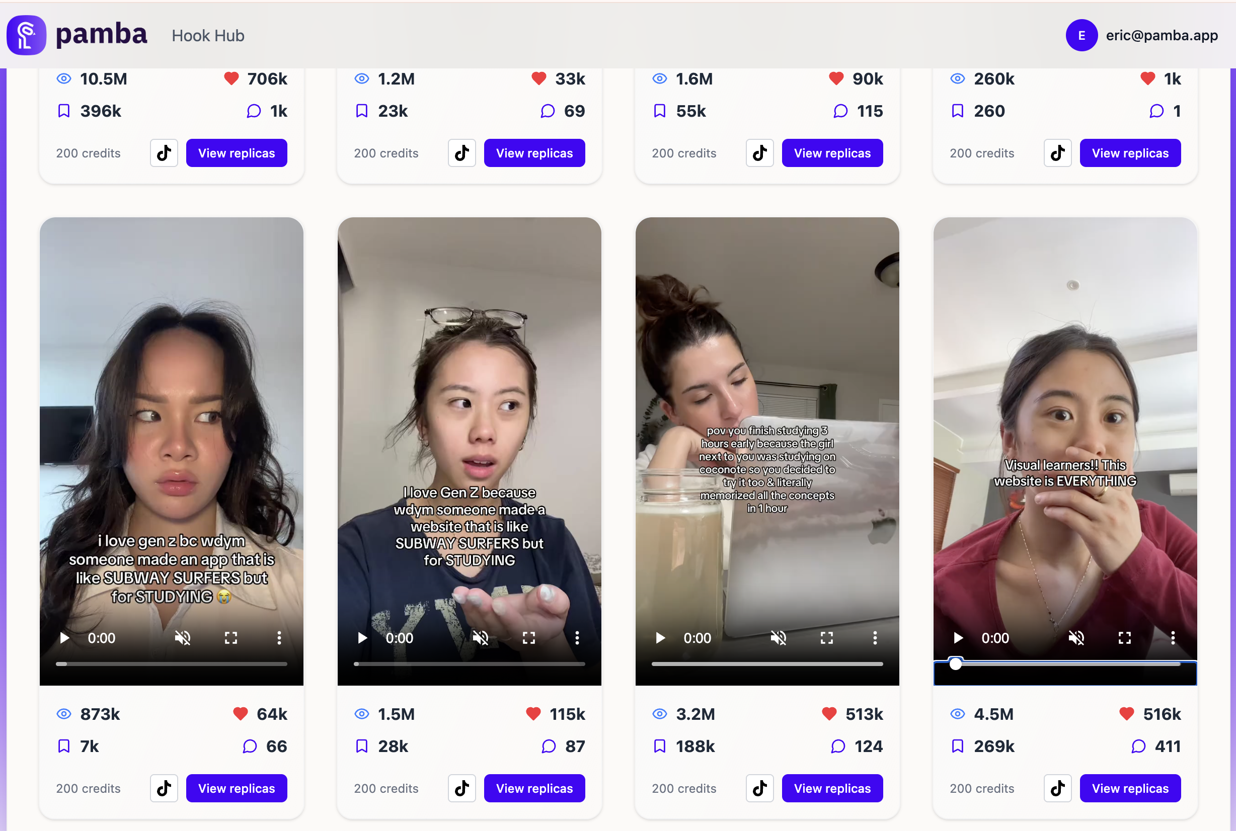 Média Pamba Hook Hub - L'IA a généré des crochets UGC pour vos vidéos de médias sociaux 3
