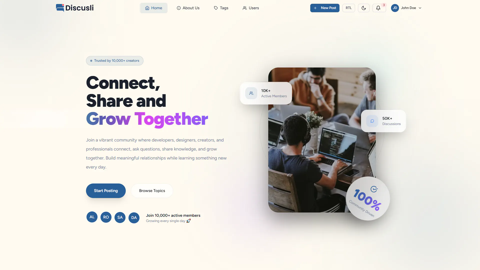 Discusli - Community Forum Template gallery image