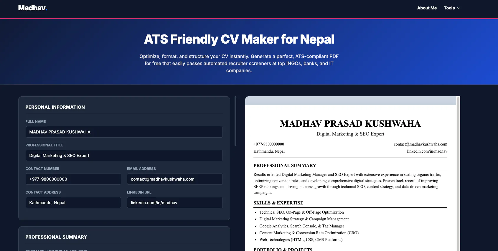 ATS Friendly CV Maker 제품 배너