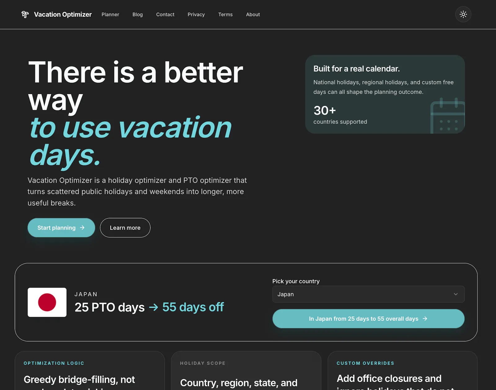 Vacation Optimizer screenshot 2