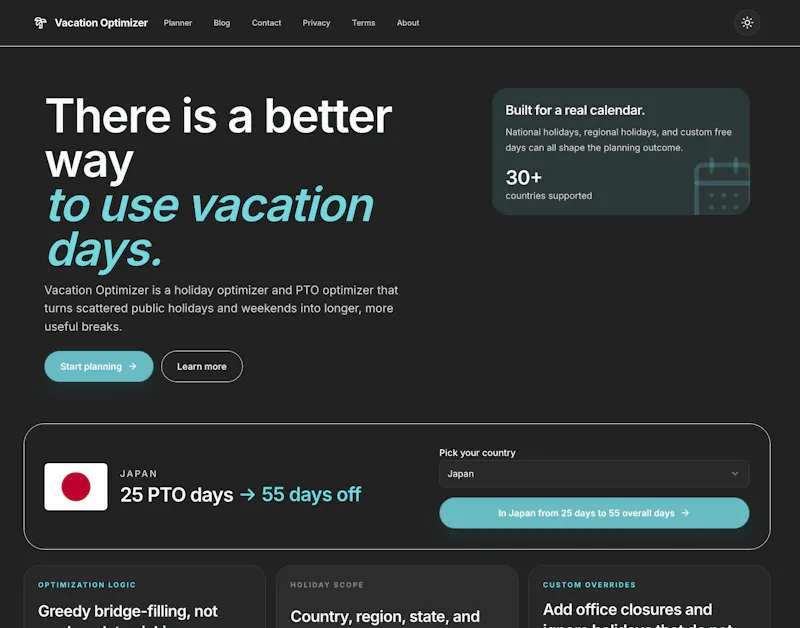 Vacation Optimizer screenshot 2