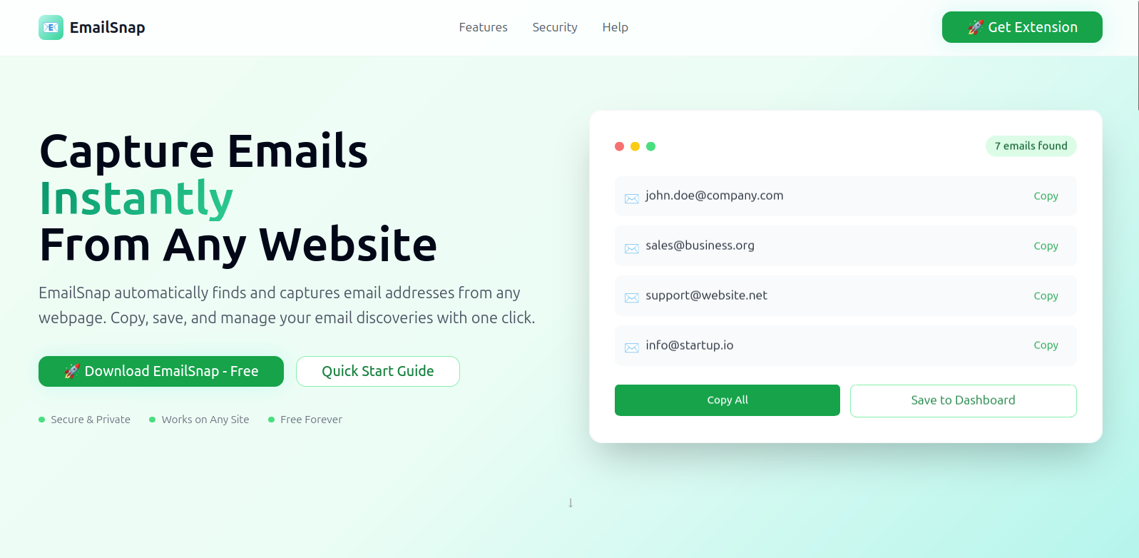 Emailsnap - किसी भी वेबसाइट को ईमेल करें मीडिया 1