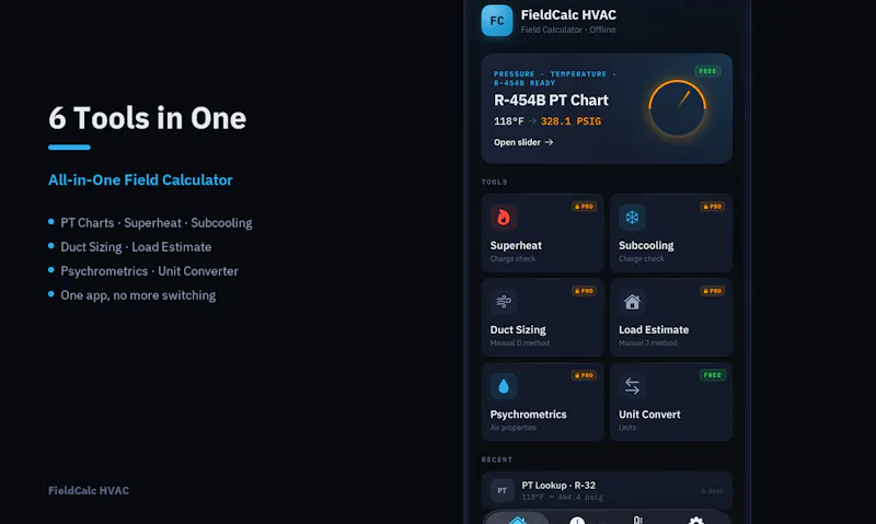 FieldCalc HVAC screenshot 2