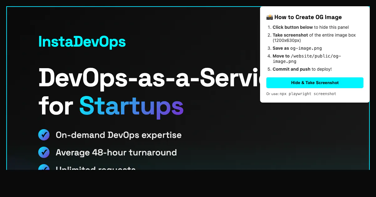 InstaDevOps 제품 배너