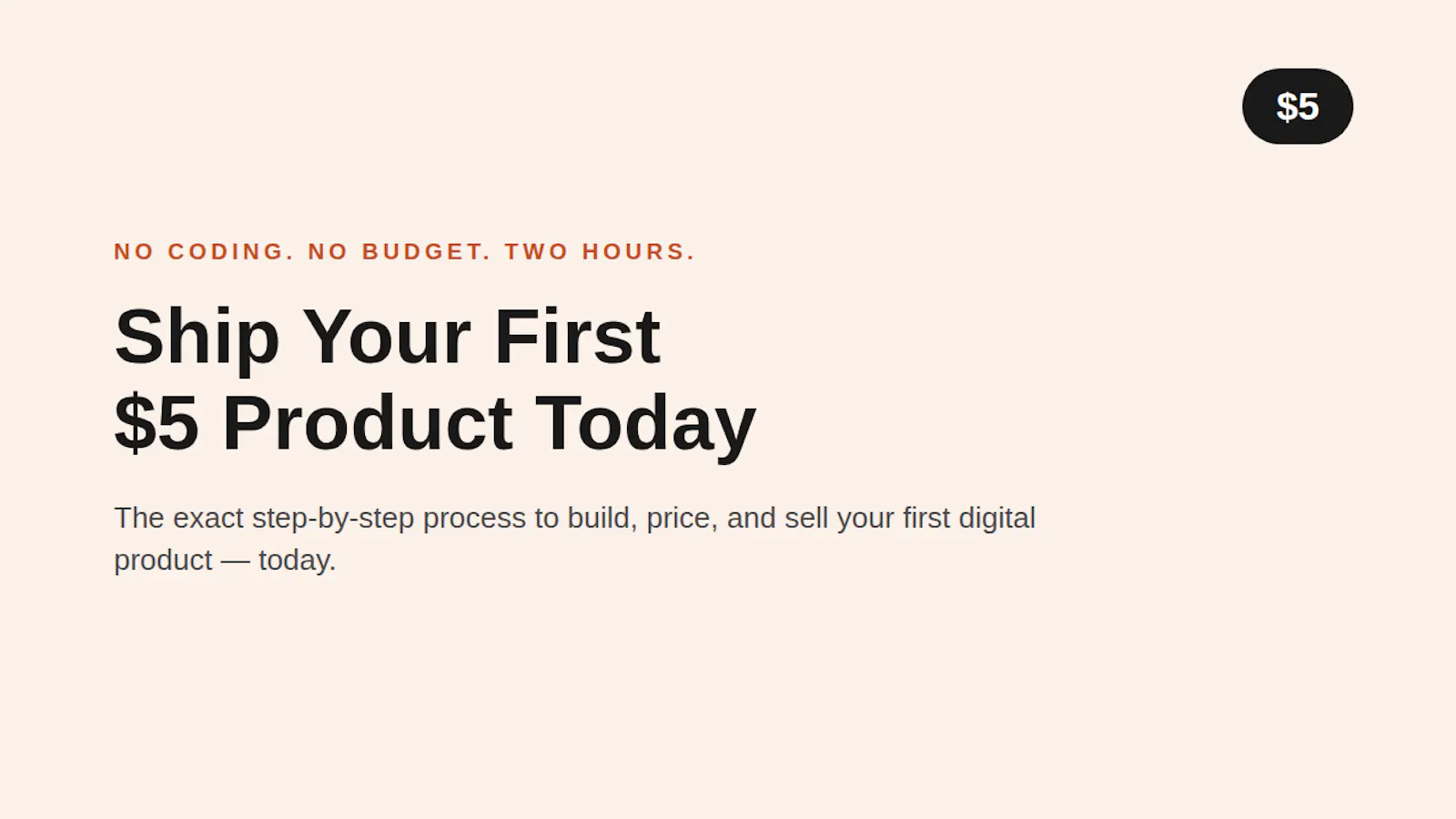 Ship Your first $5: No-Budget Playbook screenshot 1