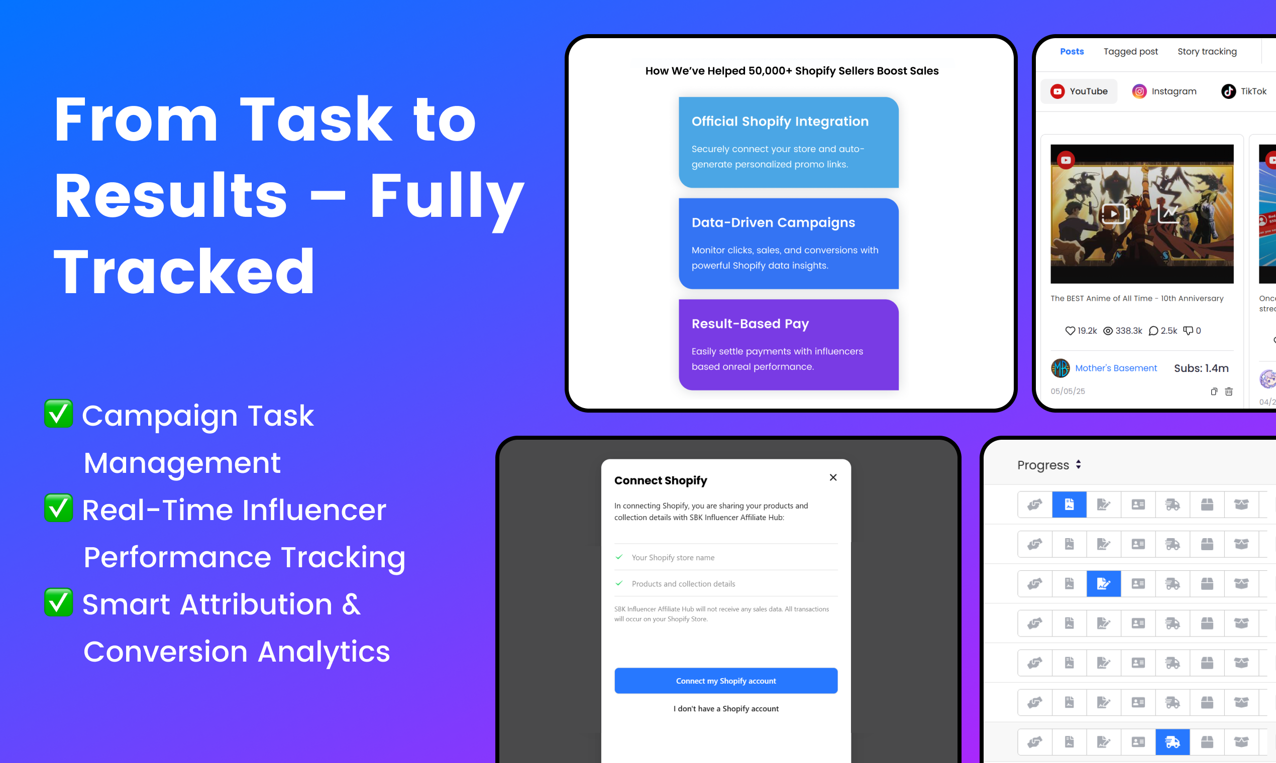SBK Influencer Affiliate Hub - Affiliate -Kampagnenmanagement -Tool für Shopify -Stores Medien 3