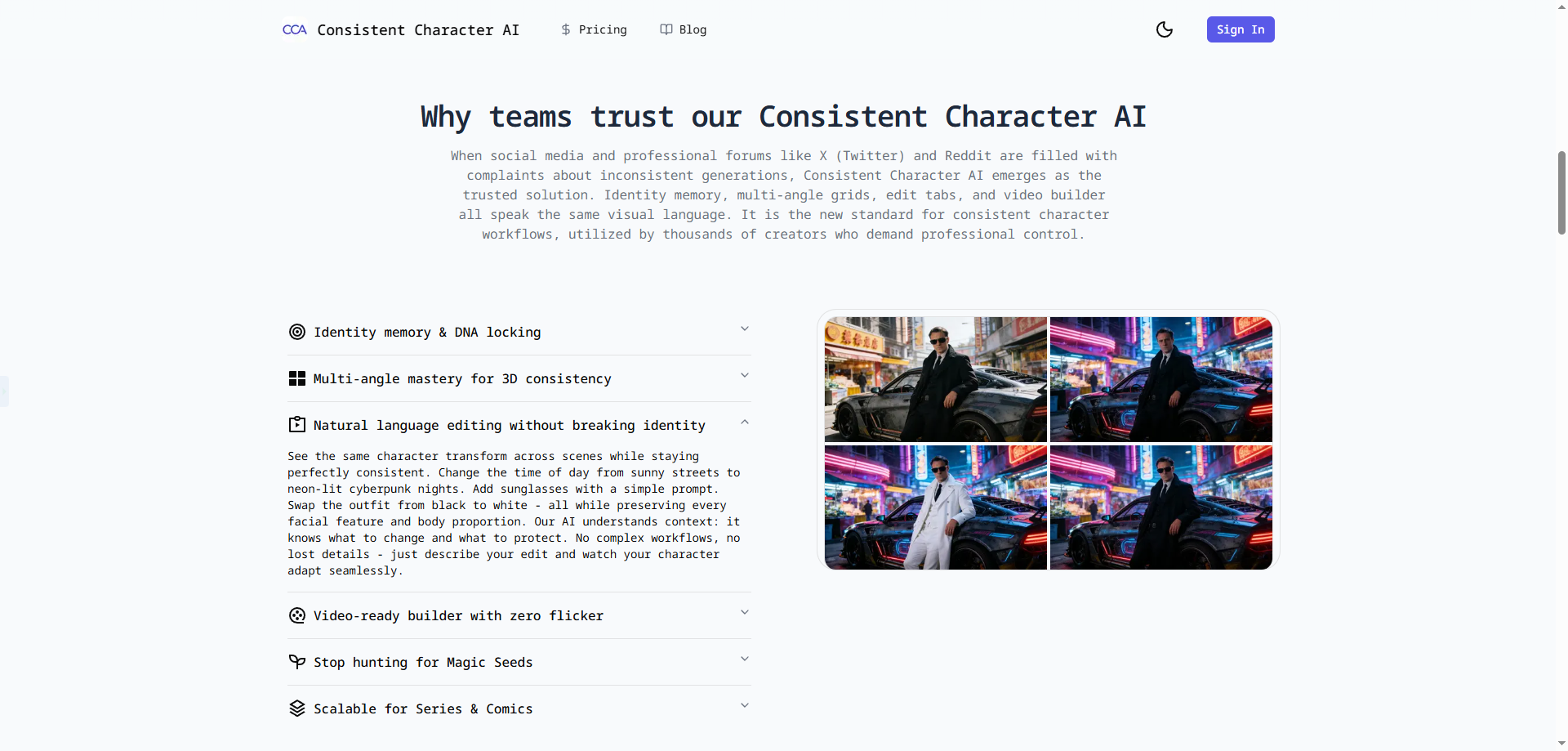 Consistent Character - Screenshot 5 showing product features and functionality